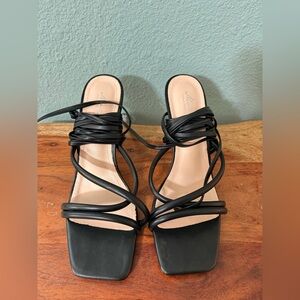Black Strappy Women's Heels